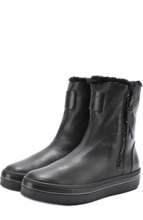 Кожаные сапоги с металлической вставкой Giuseppe Zanotti Design