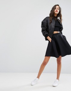 Расклешенная юбка с вафельным рисунком adidas Originals - Черный