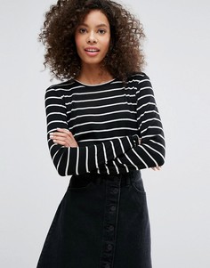 Лонгслив в полоску Monki - Черный