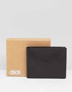 Кожаный кошелек с контрастной замшевой подкладкой ASOS - Черный