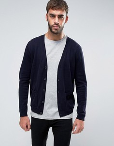 Хлопковый кардиган с накладными карманами ASOS - Темно-синий