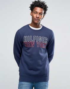 Hilfiger Denim Crew Neck Sweatshirt With Logo - Темно-синий