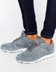 Серые кожаные кроссовки Reebok - Серый