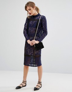 Кружевная юбка карандаш из комплекта Fashion Union - Темно-синий