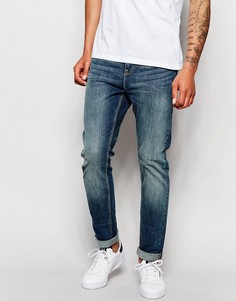 Умеренно выбеленные джинсы скинни New Look - Синий