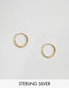 Серьги-кольца 12 мм из позолоченного серебра ASOS - Золотой