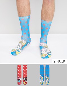 2 пары носков с принтом Минни и Микки ASOS Valentines - Мульти