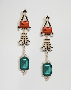 Броские серьги-подвески с камнями ASOS - Золотой