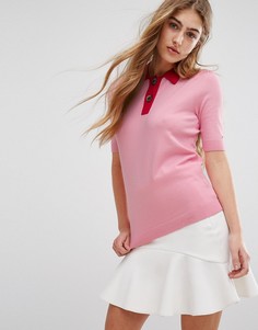 Трикотажная футболка-поло в стиле ретро Tommy Hilfiger - Розовый