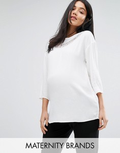 Топ с кружевной вставкой Mamalicious - Белый Mama.Licious