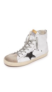 Белые кроссовки Francy с флагом Golden Goose