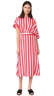 Асимметричное платье в полоску Msgm