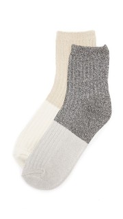 Набор из двух пар носков до середины щиколотки с цветными блоками Madewell