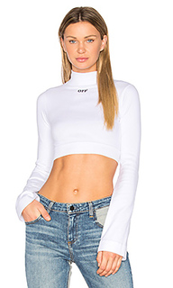 Intarsia off knit long sleeve top - OFF-WHITE