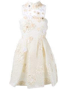 платье мини с цветочной аппликацией Fendi