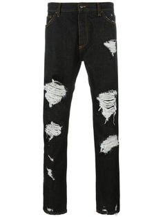 джинсы с рваными деталями Palm Angels