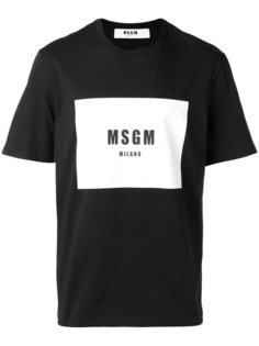 футболка с принтом логотипа MSGM