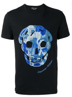 футболка с вышивкой черепа Alexander McQueen