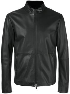 zipped leather jacket  Armani Collezioni