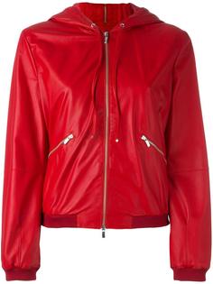 hooded leather jacket  Armani Collezioni