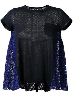 flared eyelet T-shirt Sacai