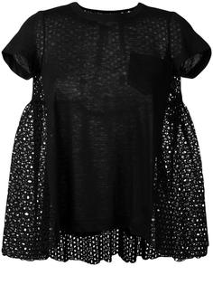 flared eyelet T-shirt Sacai