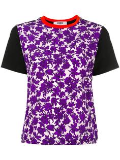 футболка с цветочным принтом MSGM