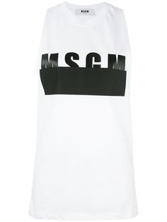 футболка с принтом логотипа   MSGM