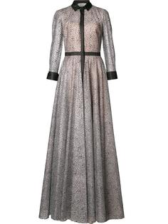 полупрозрачное вечернее платье с воротником Carolina Herrera