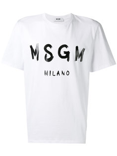 футболка с принтом логотипа MSGM