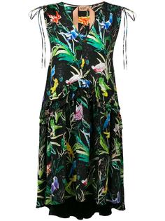bird print V-neck dress Nº21