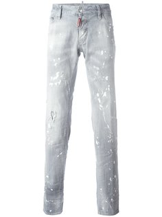 Slim large splatter jeans Dsquared2