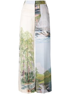 широкие брюки с принтом пейзажа Stella McCartney