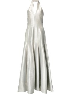 metallic flared gown Halston Heritage