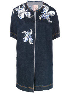floral motif patches denim jacket  Antonio Marras