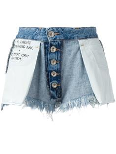 inside out denim shorts  Unravel Project