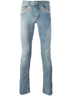 прямые джинсы с вышивкой Roberto Cavalli