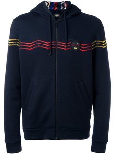zig-zag embroidered hoodie Fendi