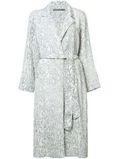 marble print trench coat Raquel Allegra