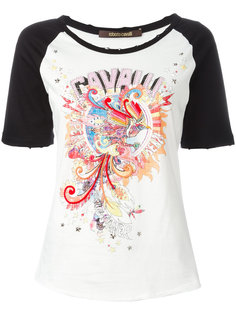 футболка с вышивкой  Roberto Cavalli