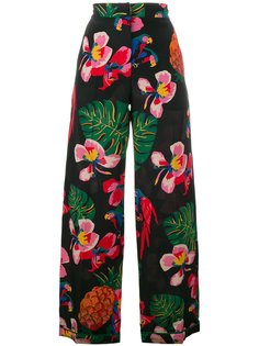 широкие брюки с цветочным принтом  Valentino