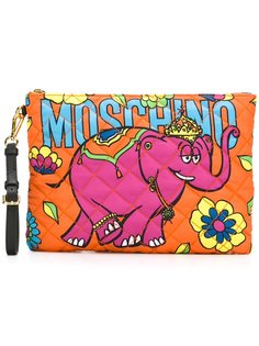 клатч с рисунком слона Moschino