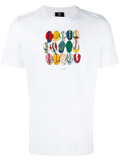 футболка с принтом бейсболок  Ps By Paul Smith