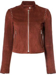 band collar leather jacket Theory