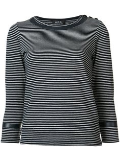 striped three-quarter sleeve top A.P.C.