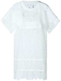 twill insert guipure lace dress Sacai