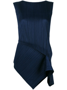 folded trim pleated blouse  Pleats Please By Issey Miyake