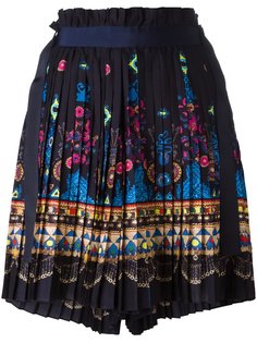 pleated tribal lace shorts Sacai