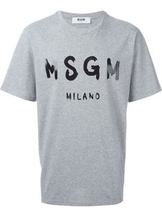 футболка с принтом логотипа   MSGM