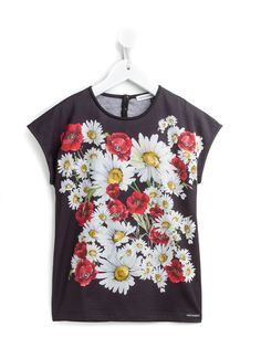 футболка с цветочным принтом   Dolce &amp; Gabbana Kids